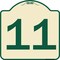 Signmission Sign with Number 11 Heavy-Gauge Aluminum Architectural Sign, 18" x 18", TG-1818-22911 A-DES-TG-1818-22911 - alternate 1